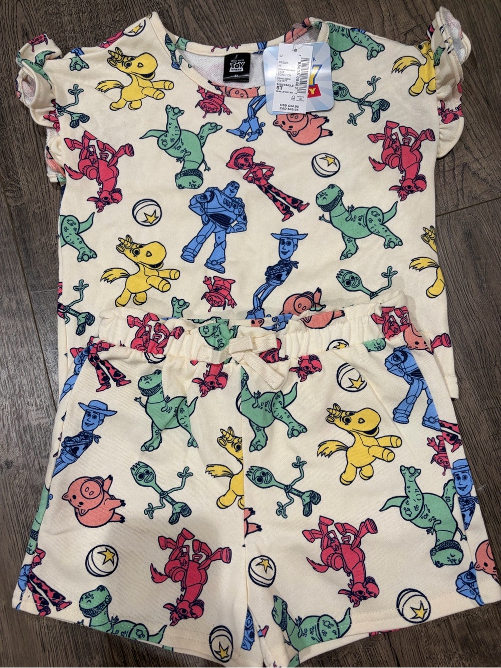 Toy Story Kids Shorts Set with Colorful Character Print